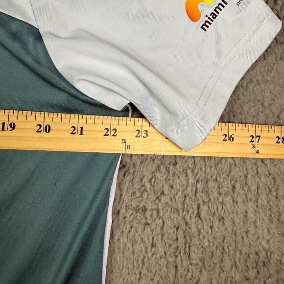 Lacoste Miami Open Tennis Polo Shirt Mens Large (5) Green Teal Snap Button - Picture 10 of 13